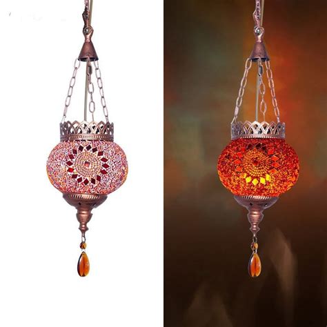 Colors Turkish Moroccan Mosaic Hanging Ceiling Lantern Etsy