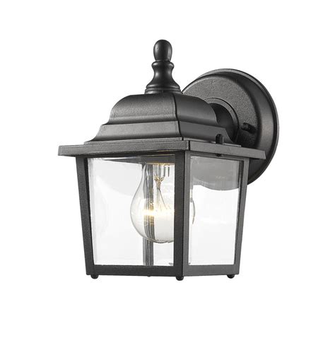 Filament Design 1 Light Black Outdoor Wall Sconce With Clear Beveled