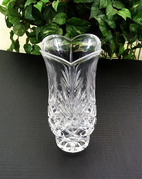 Flower Vase Lead Crystal Crystal Vase Vintage Vase Etsy
