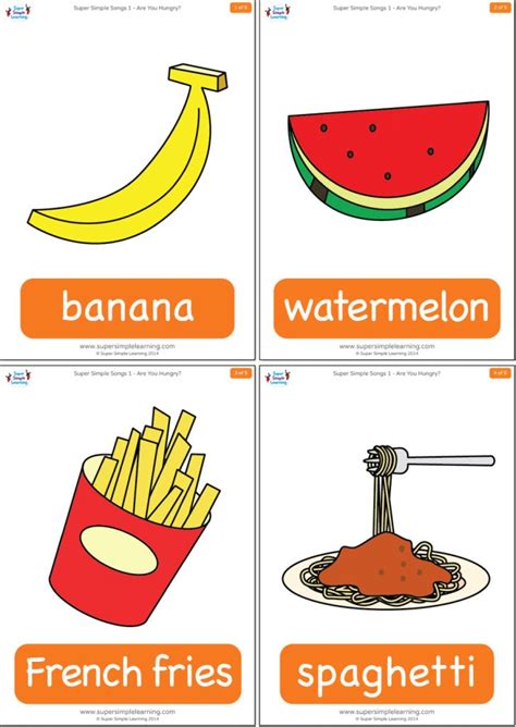 Are You Hungry Flashcards Food Flashcards Infant Lesson Plans