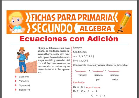 Ejercicios De Ecuaciones Con Adición Para Segundo De Primaria