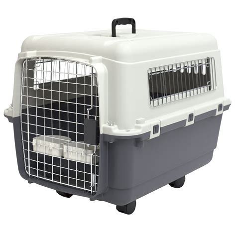 Sportpet Designs Plastic Kennels Rolling Plastic Wire Door Travel Dog