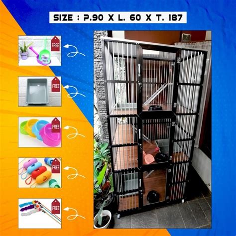 Jual Kandang Kucing 3 Pintu Alumunium 3 Kamar Aluminium 3 Tingkat