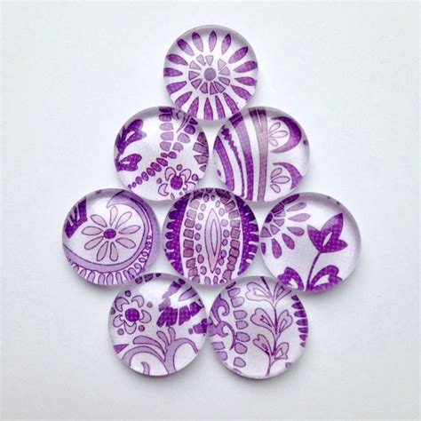 Glass Push Pins In Purple Paisley Available For Special Order At