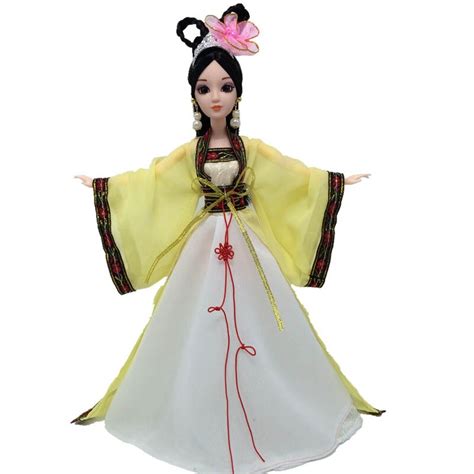 yellow doll clothes cosplay traditional chinese ancient beauty costume dress for barbie doll