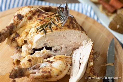 Leave a bit of the meat on the chicken breast area of the chicken carcass when cutting the whole chicken up. Crockpot Whole Chicken Recipe - Moms with Crockpots
