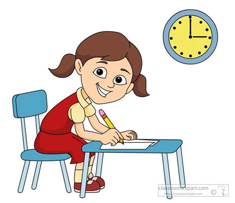 School Clipart Student Sitting At Desk Taking State Test Clipart