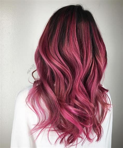 Black And Berry Ombre Hair Brunette Hair Color Ombre Hair