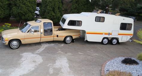 Vintage Chic Weekender 1981 Toyota Dually And Camper Barn Finds