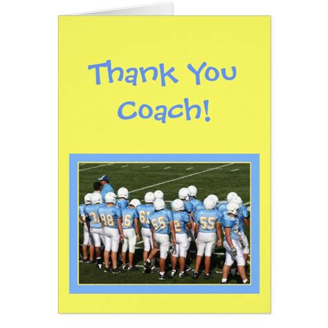 Thank You Coach Football Players Greeting Card Zazzle