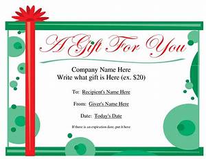 Free Printable Gift Certificate Template Free Christmas