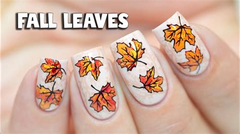 How To Layer Stamping Fall Leaves Nail Art Youtube