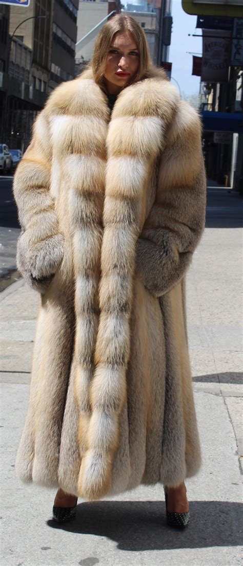 Full Length Golden Island Fox Coat 53566 Marc Kaufman Furs Fur