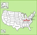 Cincinnati location on the U.S. Map - Ontheworldmap.com