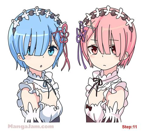 How To Draw Rem And Ram From Rezero Anime Character