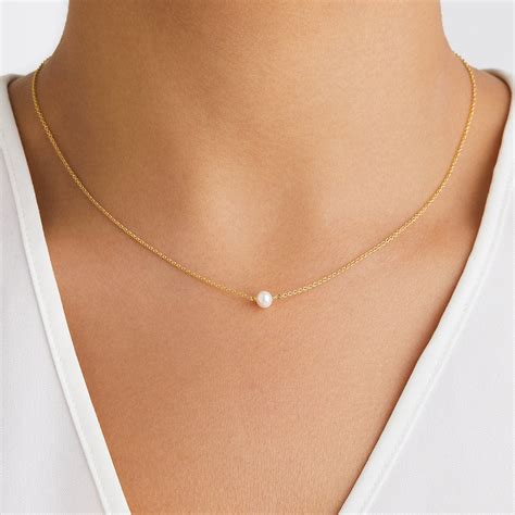 Gold Single Pearl Choker Lily And Roo