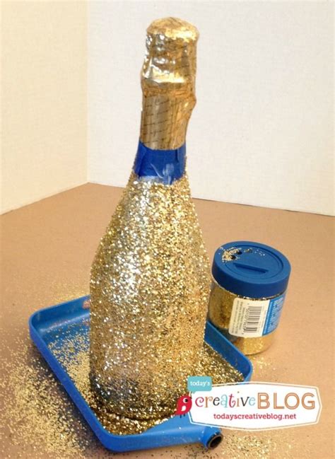 How To Make Glittered Champagne Bottles Glitter Champagne Bottles