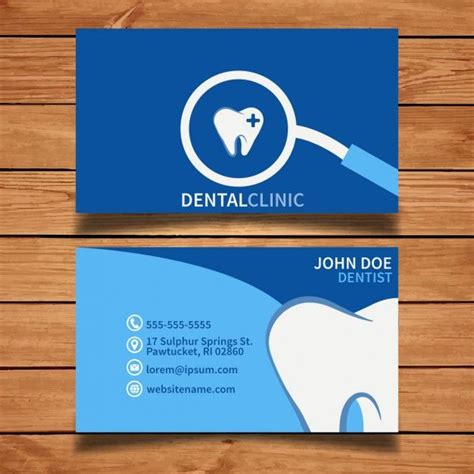 Tarjeta De Visita Dental Azul Vector Gratis Tarjetas De Presentacion Dentista Tarjetas De