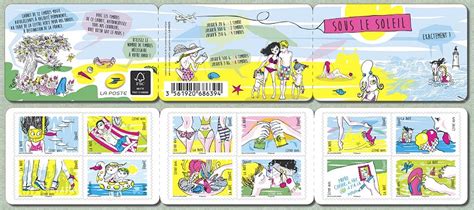 3 500 000 exemplaires format du carnet : Sous le soleil - Timbre de 2016