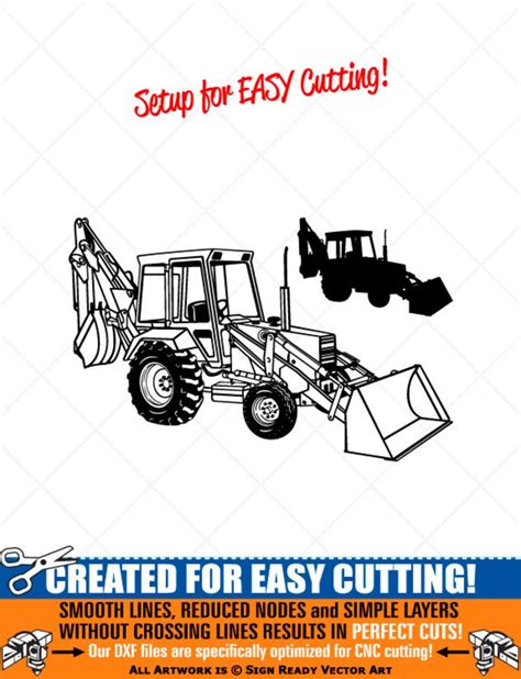 Backhoe Loader Clipart Vector Clip Art Graphics Digital Etsy Canada