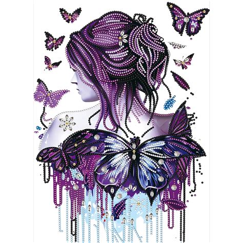 Partial Special Shaped Diamond Painting Butterfly Girl（3040cm）