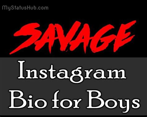 Savage Instagram Bio For Boys Mystatushub