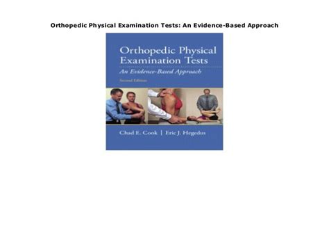 Orthopedic Physical Examination Tests An Evidence Based Approach