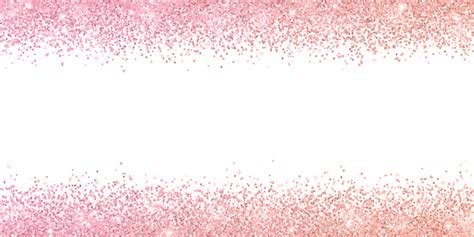 Rose Gold Border Glitter With Color Effect On White Background Vector