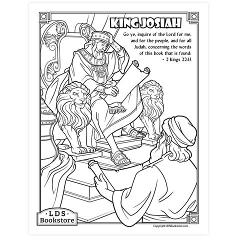 King Josiah And The Book Of The Law Coloring Page Printable