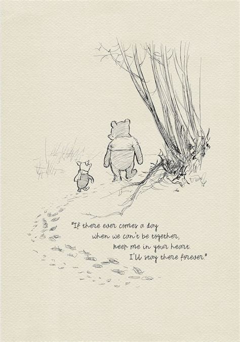 If There Ever Comes A Day Winnie The Pooh Quotes Classic Vintage Style Poster Print Etsy