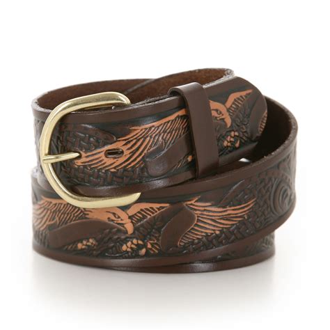 Wrangler Mens Hand Painted Belt With Eagle Emboss