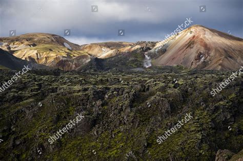 Brennisteinsalda Volcano Rhyolite Mountains Laugahraun Lava Editorial