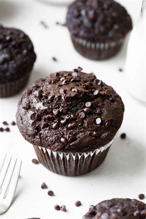 Moist Double Chocolate Zucchini Muffins Oh Sweet Basil