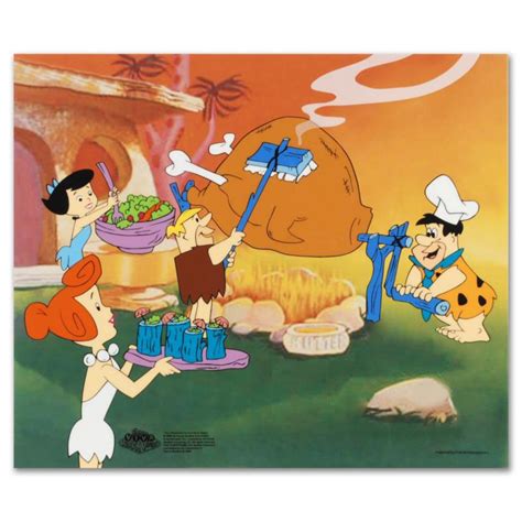 Lot Flintstones Barbecue Limited Edition Sericel From The Popular