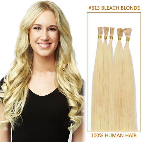 22 Inch 613 Bleach Blonde Stick Tip Human Hair Extensions 100s