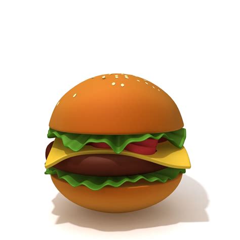 Burger Cartoon 3d Model Cgtrader