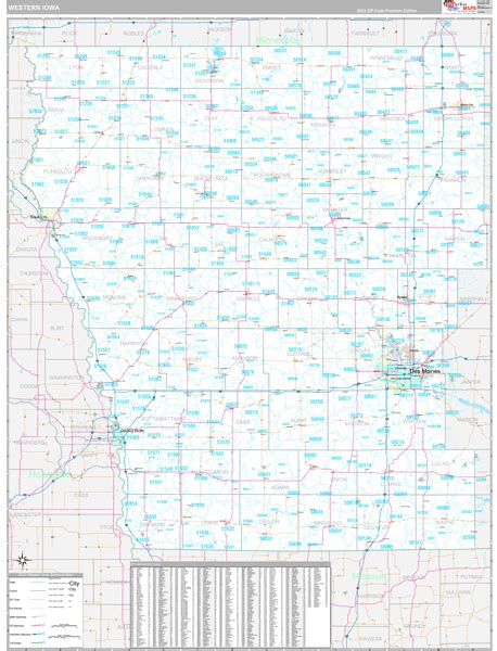 Iowa Western Wall Map Premium Style By Marketmaps Mapsales