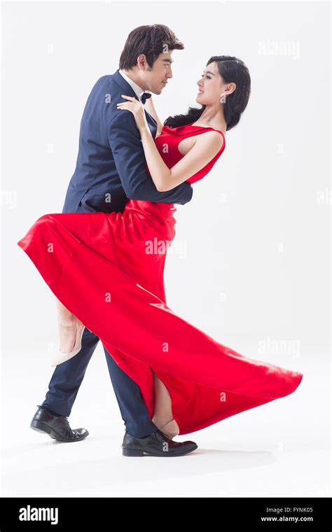 Elegant Young Couple Dancing Stock Photo Alamy