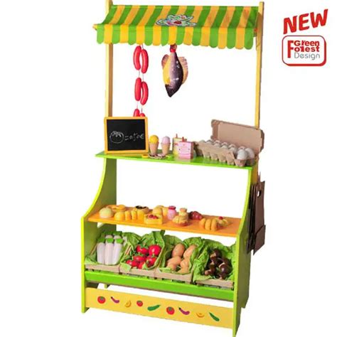 Wood Food Role Kitchen School Girl Role Play With Wooden Toy Grocery
