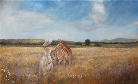 In The Field Figurative Landscape Oil Painting Fine Arts Gallery