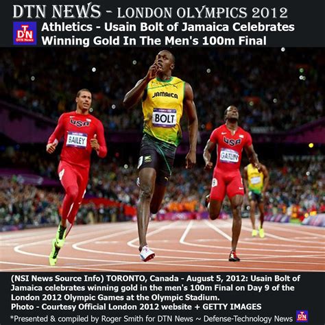 dtn news london olympics 2012 athletics usain bolt of jamaica celebrates winning gold in