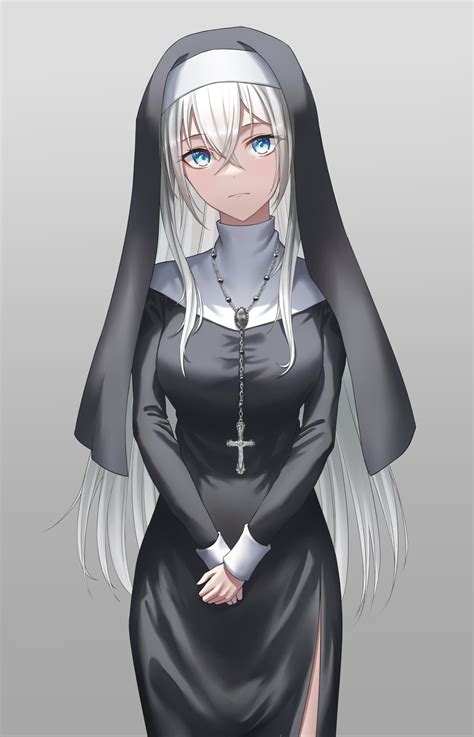 Wallpaper Anime Girls Nun Outfit Nuns Original Characters Artwork Digital Art Fan Art