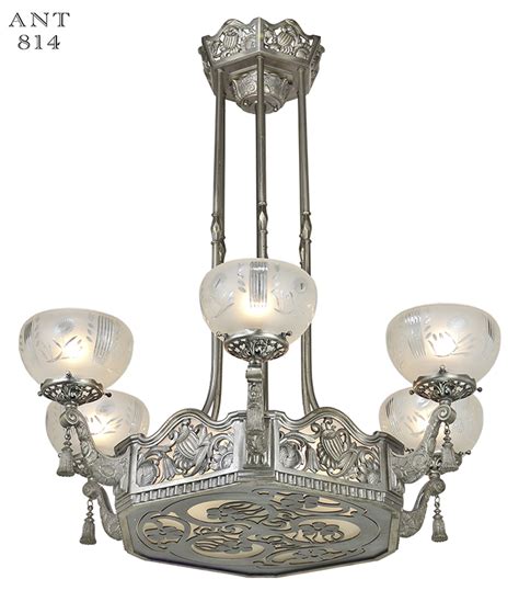 Porcelier art deco ceiling light fixture pendant. Vintage Hardware & Lighting - Art Nouveau or Deco French ...