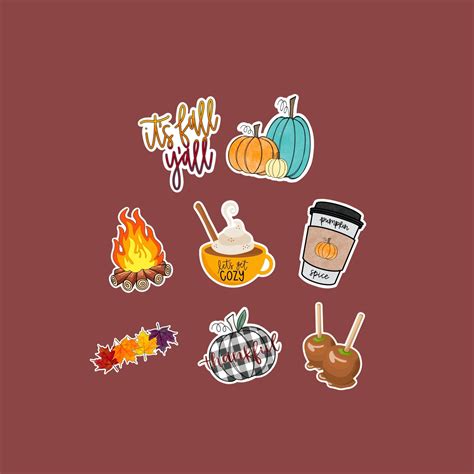 Fall Stickers Autumn Stickers Sticker Pack Planner Etsy Autumn