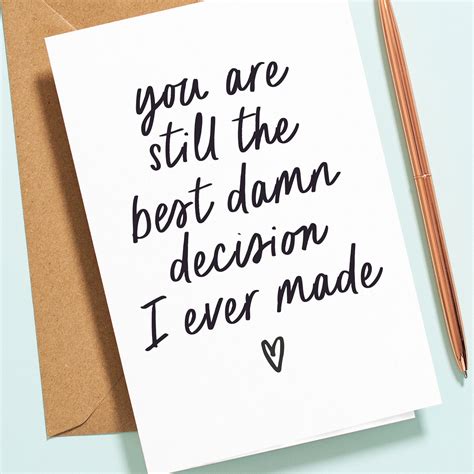 You Are Still The Best Decision I Ever Made Birthday Card For Etsy