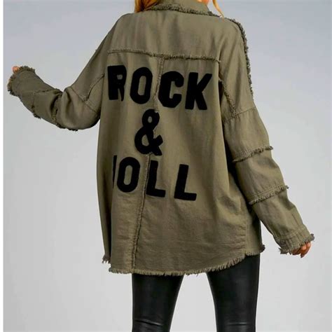 Elan Jackets And Coats Guc Devan Denim Rock Roll Statement Jacket