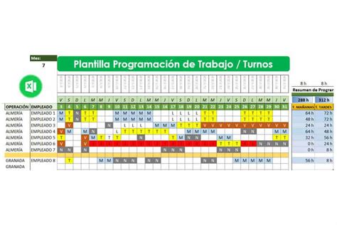 Programación De Trabajo Plantilla De Excel Descarga Gratis