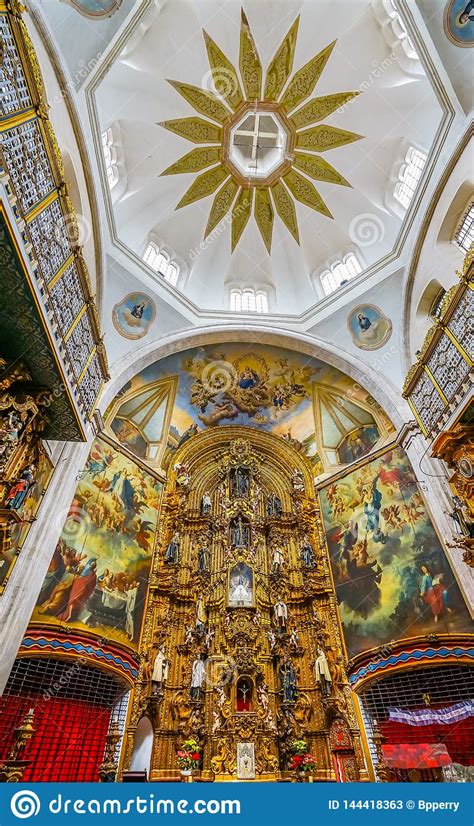 White Dome Basilica Altar La Ensenaza Church Mexico City Mexico