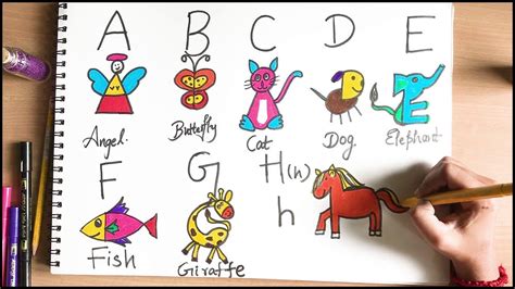 How To Draw With Alphabets Learn With Fun Drawing For Kids Youtube