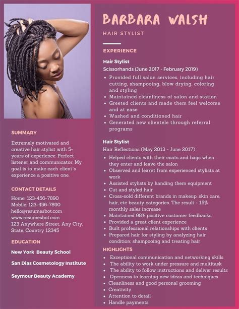 want to create or improve your hair stylist resume the resume is a key document in the
